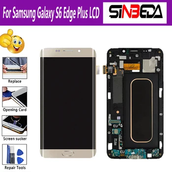 Samsung GALAXY S6 Edge Plus LCD displey uchun aaa + + + AMOLED Samsung S6 Edge Plus G928 G928F LCD uchun sensorli ekranli Raqamlashtiruvchi yig'ish
